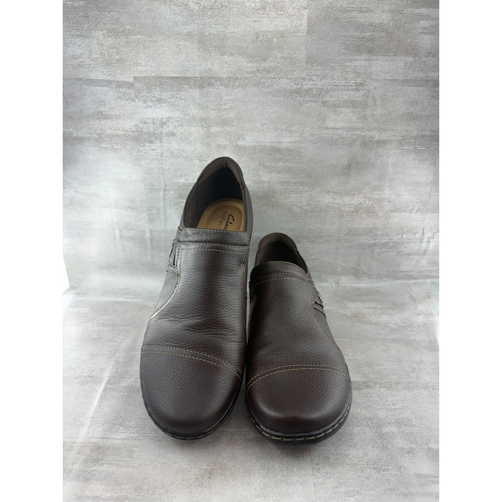 Clarks Collection Women Dark Brown Leather Loafers 261568194075 Size 10 M